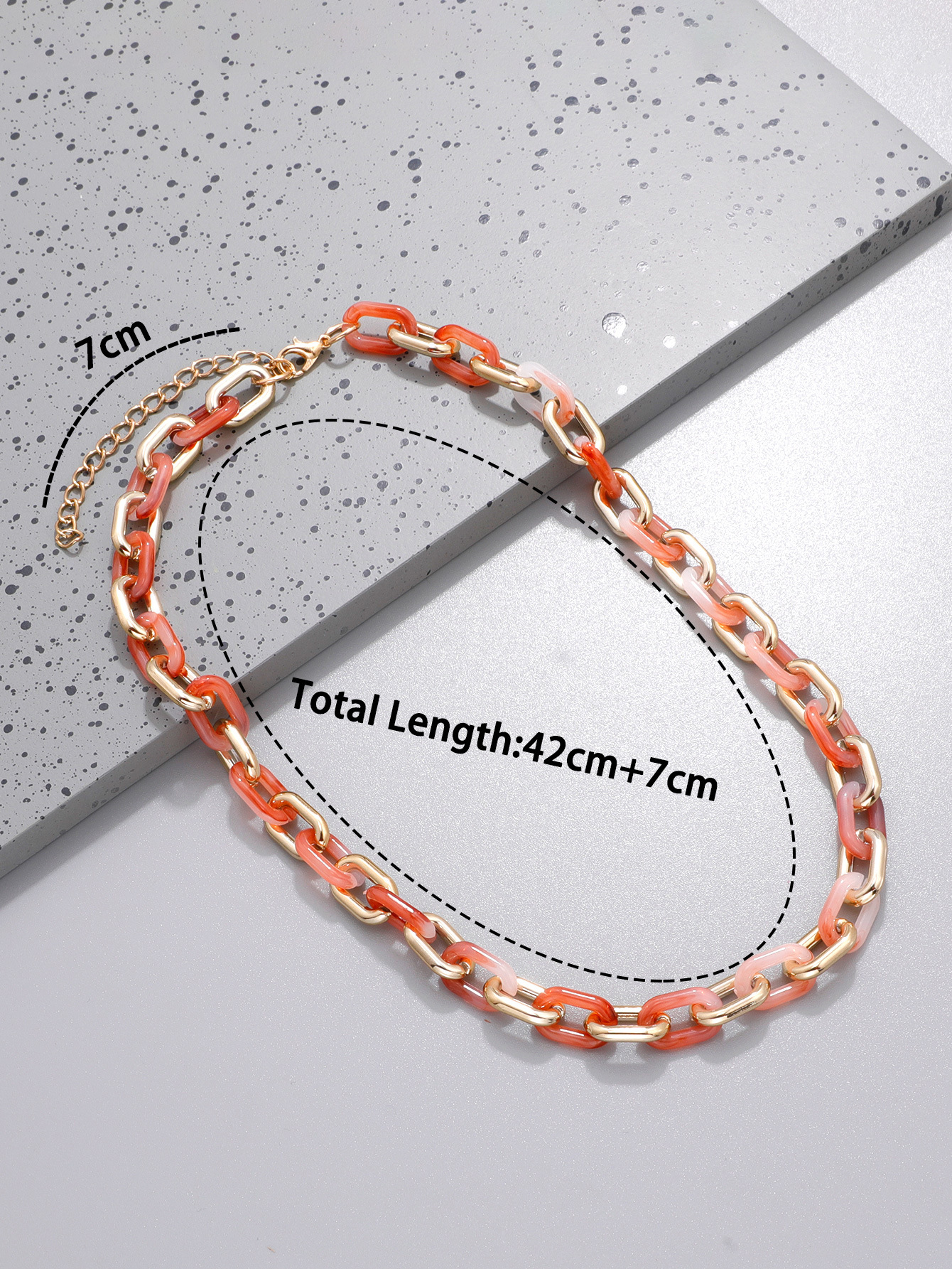 Cross-border source fashion necklace, hip-hop European and American popular street style, colorful acrylic texture necklace pic 5