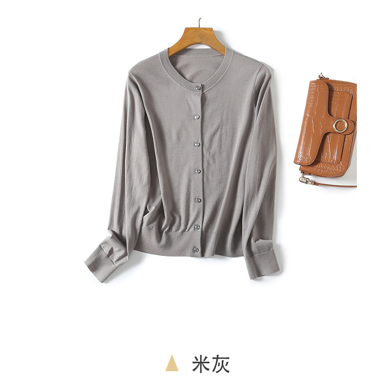 Fine-spun machine-washable wool sweater for women, spring and autumn, 16-stitch 100% knitted sweater for women, casual and versatile cardigan, BN667 pic 12