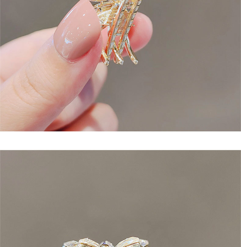 夹子头饰韩国优雅仿水晶花朵发夹刘海夹顶夹少女发抓夹详情6