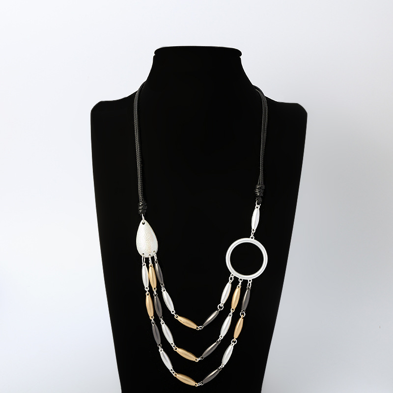 童翎亚马逊热销跨境欧美大气夸张耳坠时尚百搭几何金属中长款耳针批发详情8