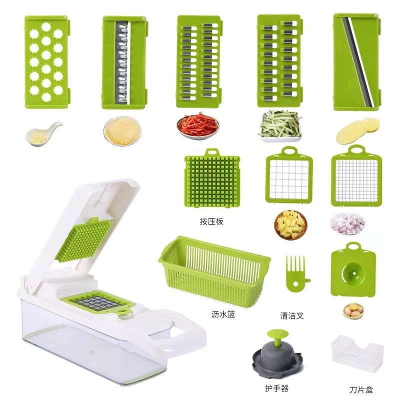 Vegetable cutter, multi-functional vegetable cutter, jelly dice cutter, shredded cutter, grater, vegetable slicer, cucumber slicer pic 21