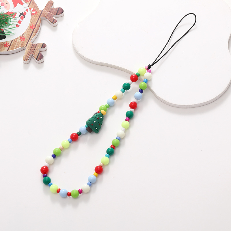 New Christmas series mobile phone chain, Santa Claus beaded short Christmas tree pendant, wrist strap anti-loss chain pic 9