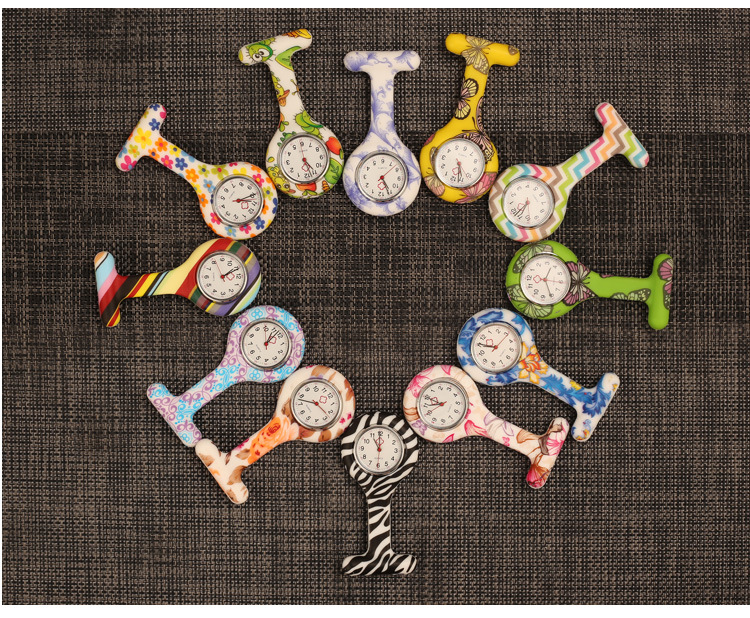 Silicone nurse watch, water transfer printed silicone nurse watch, color nurse watch, gift watch pic 7