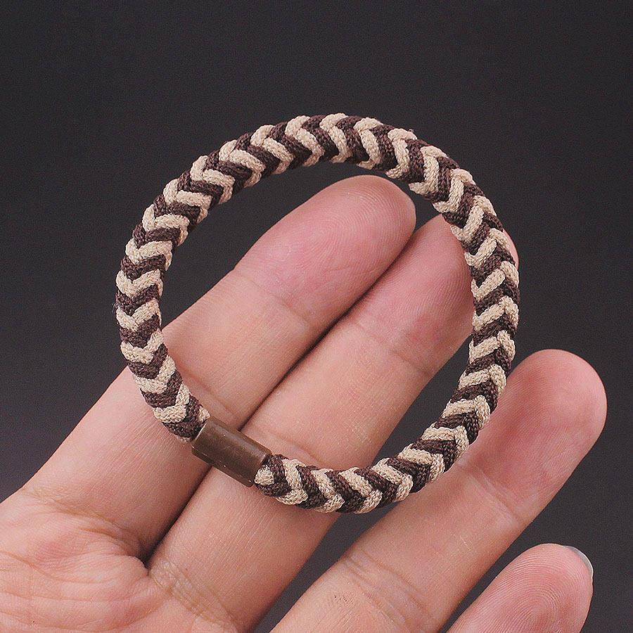 diy sticky accessories, hair bands in milk coffee color, two-color braided hair ties, sweet and simple style, wholesale ponytail hair accessories pic 5