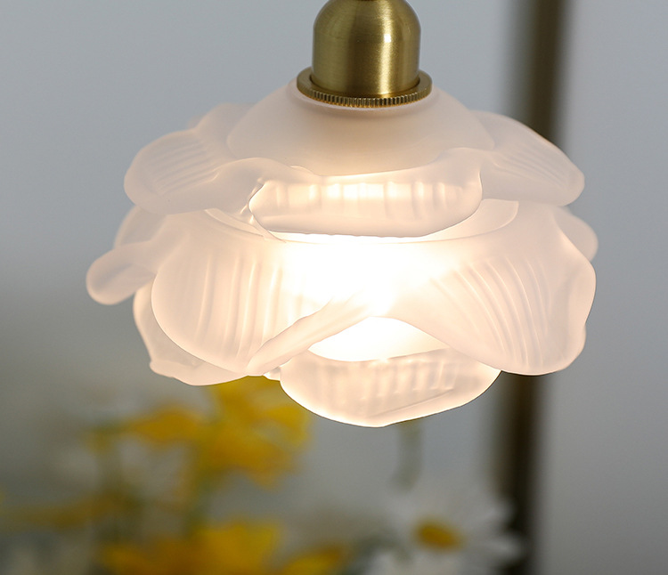 Francés vintage flor cristal colgante pequeño estilo japonés latón b&b americano simple dormitorio cama bar lámpara de cabeza pic 6