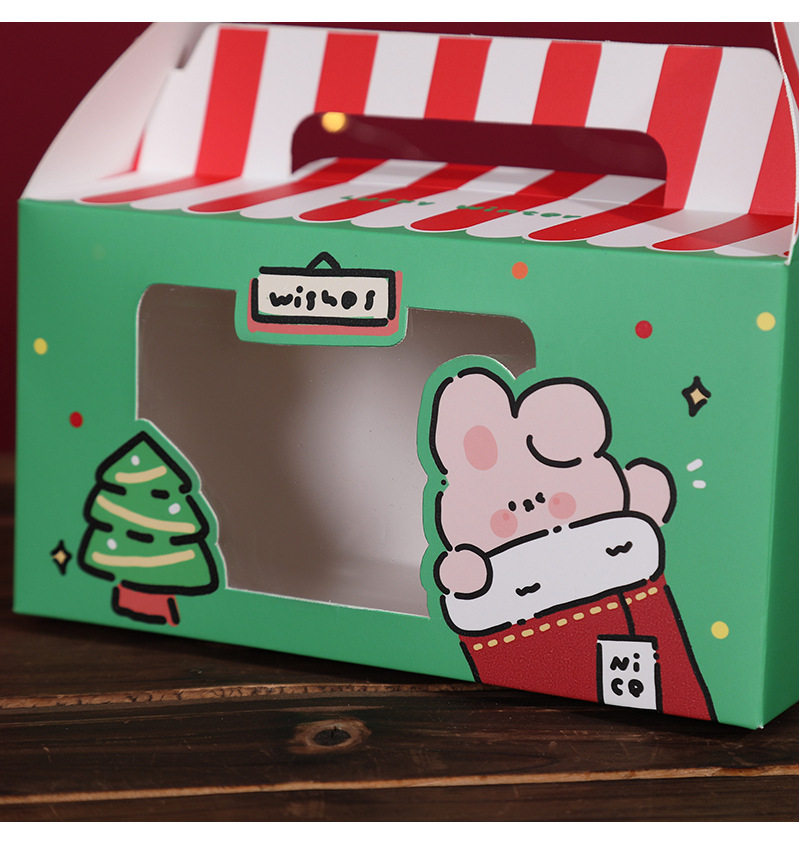 圣诞新年创意开窗礼盒 可爱卡通烘焙蛋糕饼干礼物折叠盒子 现货详情6
