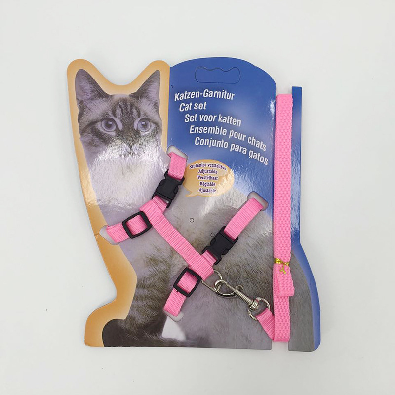 Pet supplies factory cat chains and kittens use I-shaped chest straps, leash ropes, and cat lashes for walking and guiding pic 10