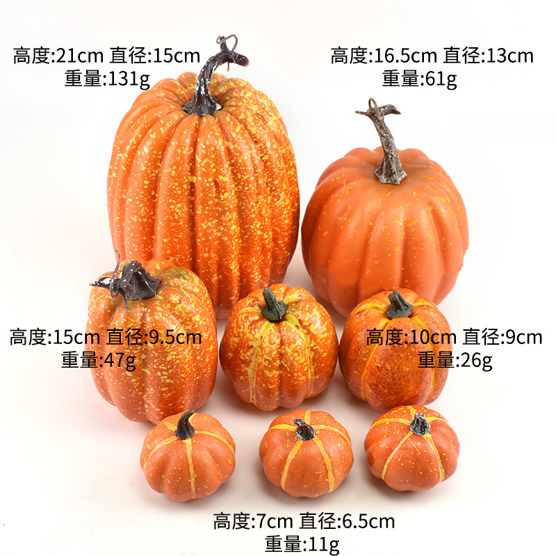 Simulation pumpkin models, Halloween pumpkin ornaments, decorative props, vegetable cabinets, display photography, early education props pic 10