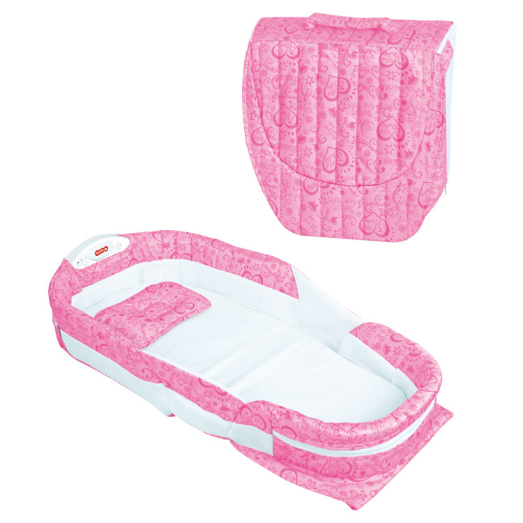 卡通图案婴儿床 全包围带蚊帐婴儿床中床 音乐灯光折叠婴儿床详情4