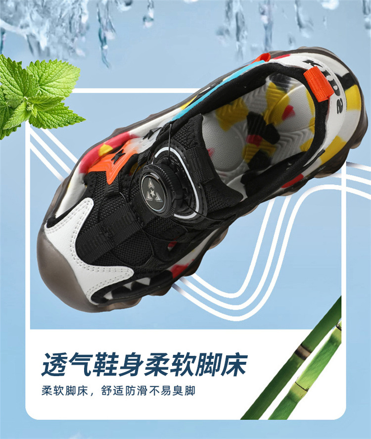 男童运动软底旋转新款2024夏季凉鞋纽扣中大童防滑儿童沙滩鞋包头详情8