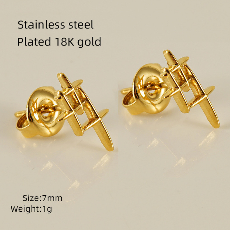 European and American ins style mini titanium steel ear studs, elegant and high-end heart-shaped earrings, 18K stainless steel irregular earrings for women pic 22