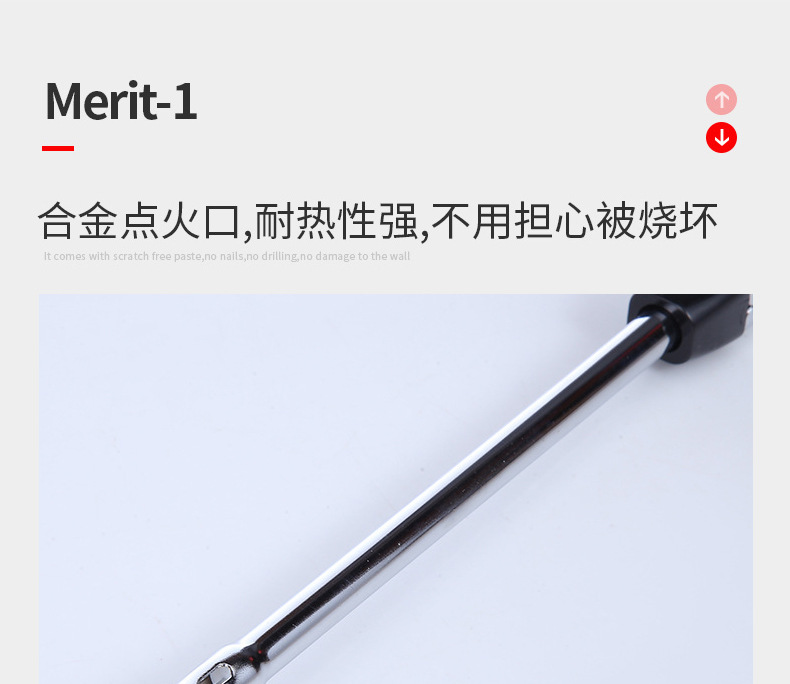 Cross-border supply of 37CM metal igniters, kitchen gas stove igniters, outdoor barbecue and camping extended lighters pic 12