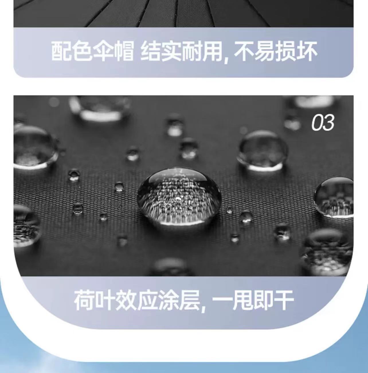 256骨全自动雨伞大号遮阳伞男黑胶加大加固抗风暴晴雨两用广告伞详情30