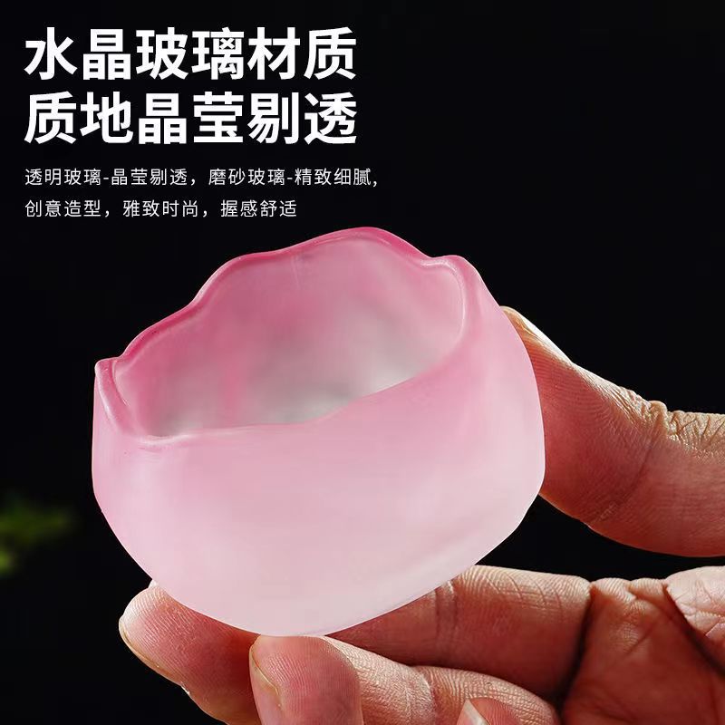 INS First Snow Glass Tea Cups with high appearance standards, Japanese snow release cups, transparent frosted tea tasting cups, handcrafted glass Shangshen cups, and other selected categories pic 2