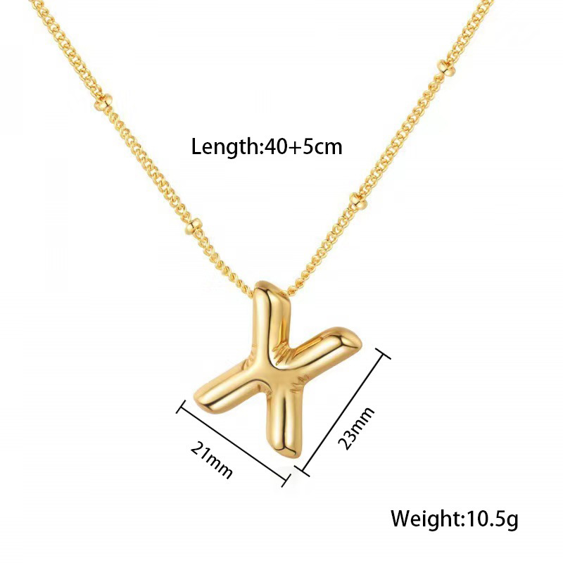 臻茫跨境钛钢网红爆款好看不锈钢项链常规派对气球字母吊坠项链女详情27