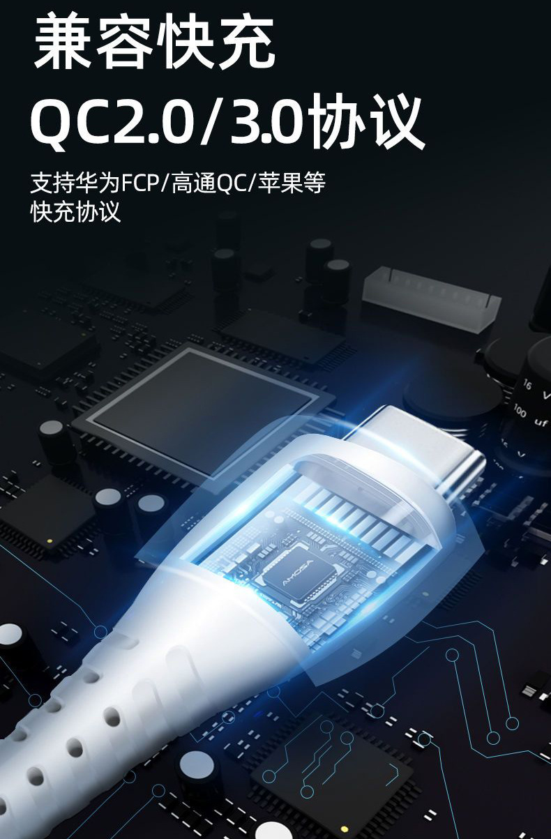 The white Type-C fast charging data cable for Android 5A is suitable for the chargers of Pingguo, Huawei and vivo mobile phones pic 32