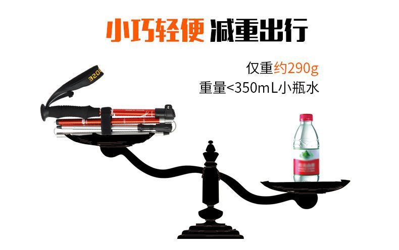 Ultra-light straight-handled aluminum alloy five-section trekking poles for hiking and mountain climbing, foldable outdoor walking ski poles pic 2