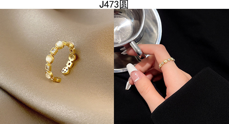 Korean high-end zircon pearl rings for women, retro, niche and light luxury open-top rings, ins style jewelry wholesale pic 22