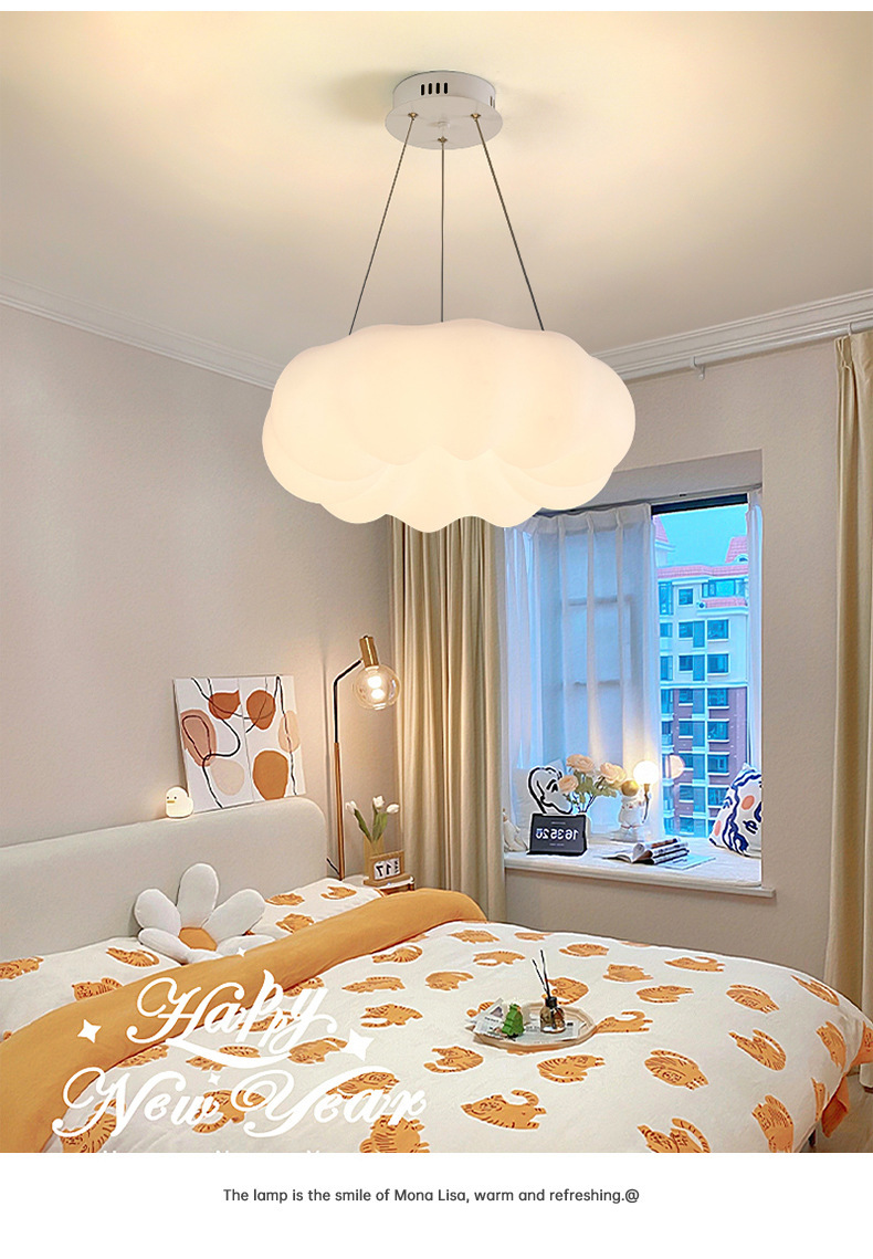 Nube influenciador techo lámpara estilo crema moderno cálido chicos niñas niños luz de habitación luz de dormitorio calabaza luz de red pic 24