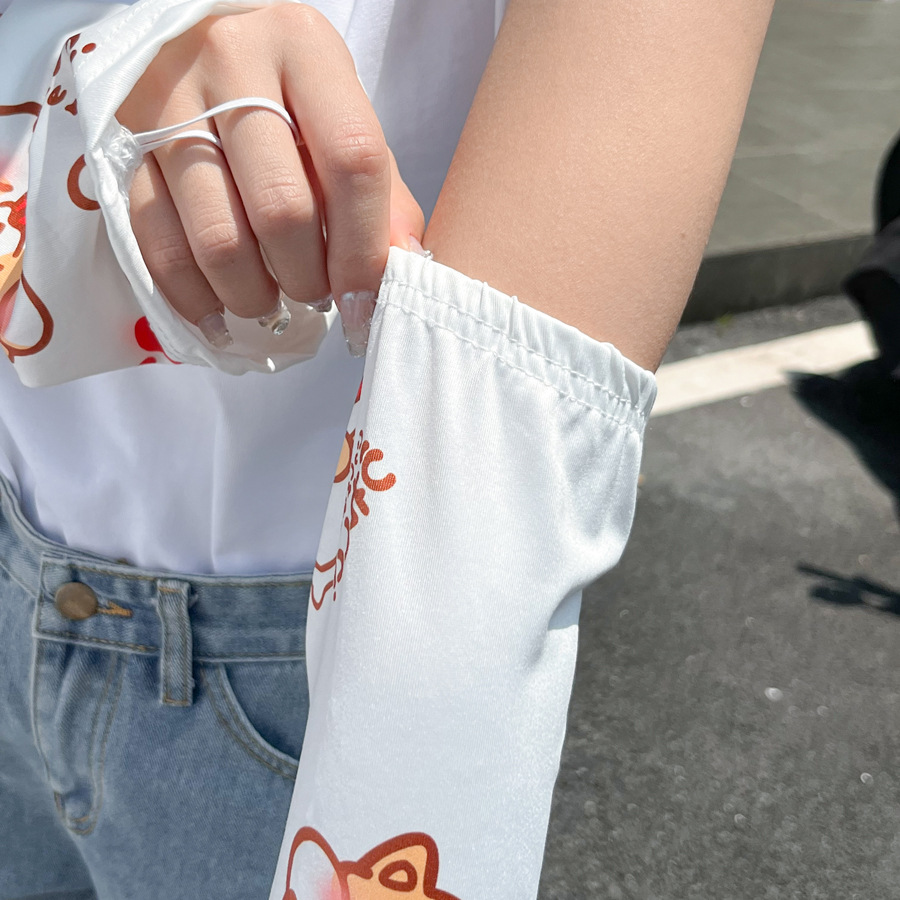 网红新款高颜值宽松防晒冰袖女学生夏季新款冰丝袖套防紫外线手袖详情14