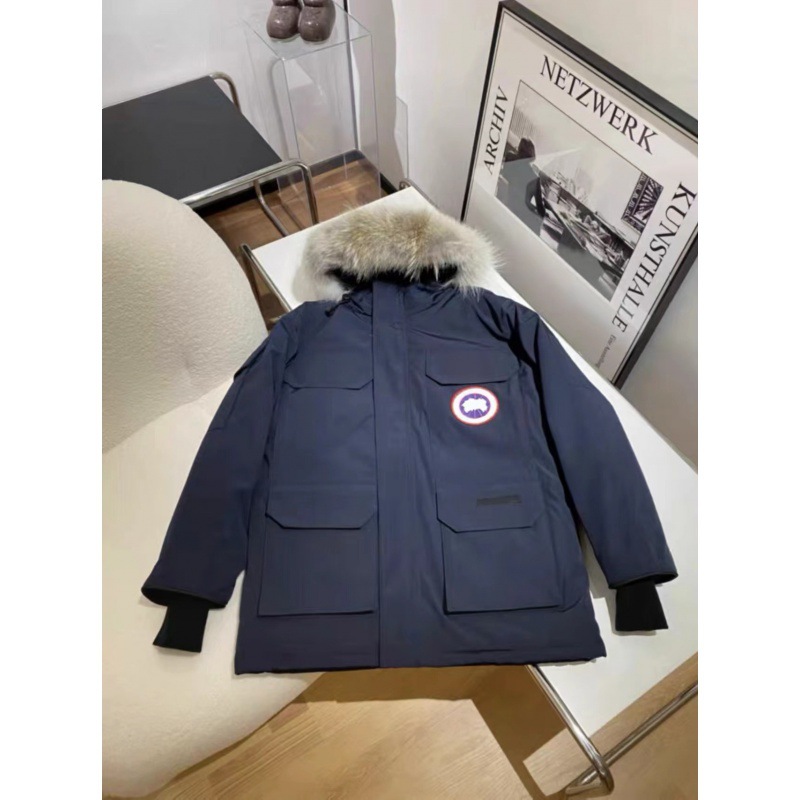 带芯片08款远征大鹅羽绒服男女防寒石墨灰狼毛中长款情侣羽绒服