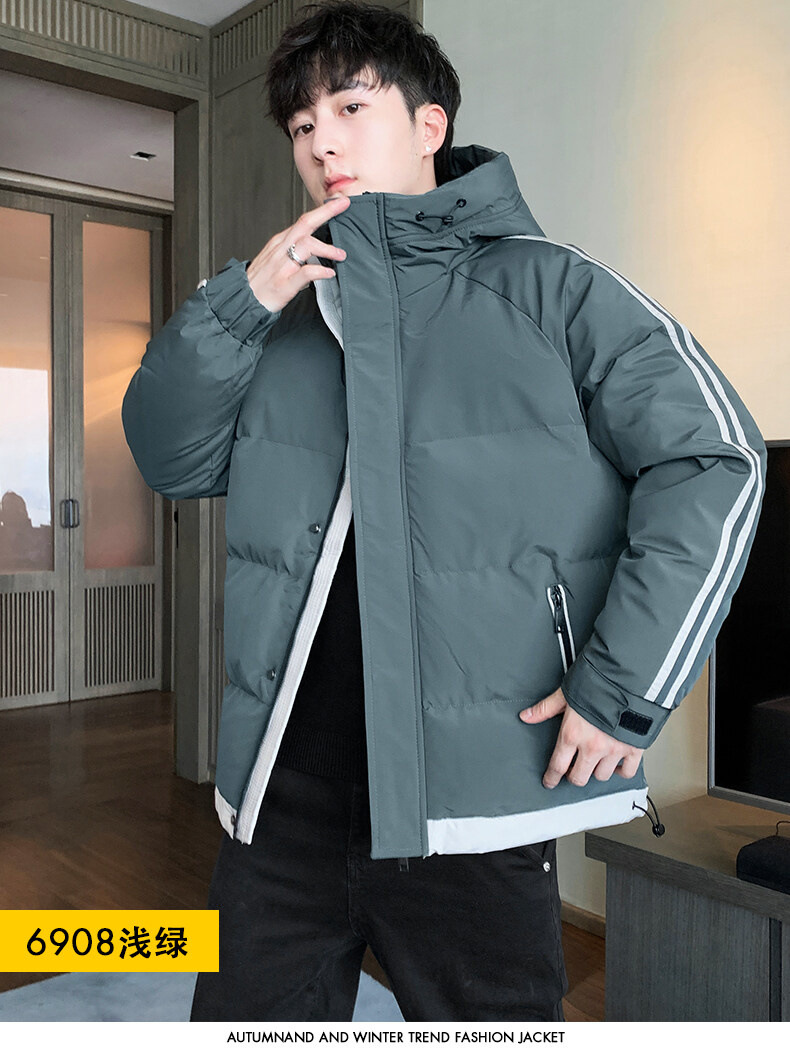 High-end large-sized winter hooded cotton-padded jacket for men, down cotton-padded jacket for overweight young men, and windproof cotton-padded jacket for overweight young men pic 14