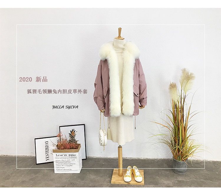 狐狸毛派克服女真毛中长款皮草皮毛一体棉服女2020新款冬季厚外套详情9