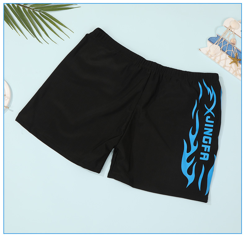 新款男士泳裤成人平角胶印沙滩裤泳池短裤男条纹游泳裤宽松舒适详情13