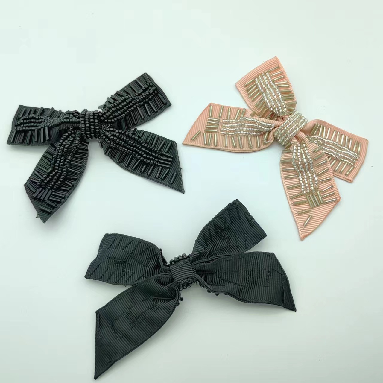 跨境外贸蝴蝶结手工串珠鞋扣帽子服饰服装辅料配件手缝鞋花配饰详情1