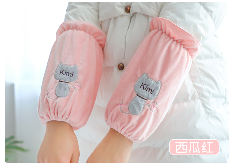 秋冬新款时尚袖套可爱套袖女士防污护袖成人学生中长款办公袖筒详情11