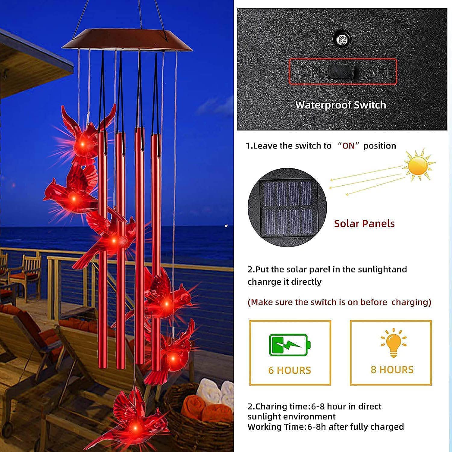 Solar hummingbird wind chime light, LED Christmas butterfly light, courtyard solar wind chime light, landscape light, courtyard light pic 26