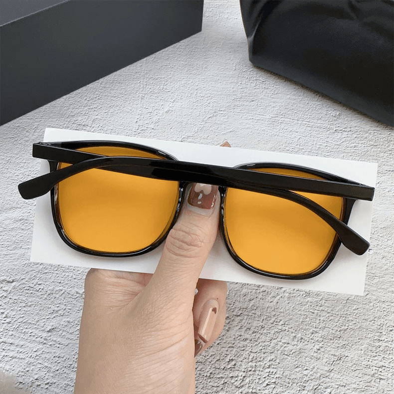 新款黑框茶色墨镜男高级感痞帅遮阳防紫外线太阳镜女韩版时尚方框详情29