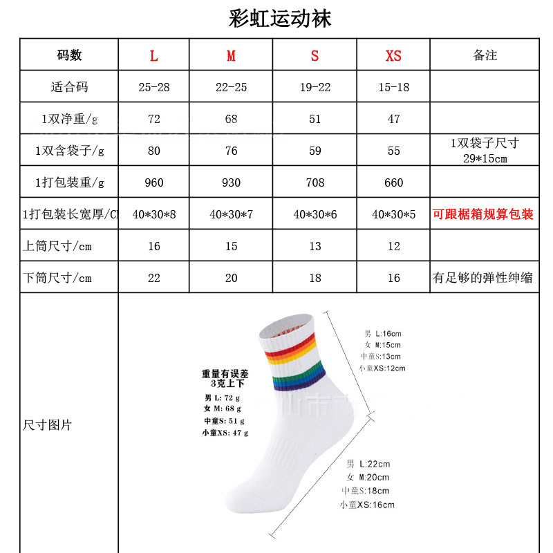夏季彩虹款跑步袜袜男女加厚毛巾袜吸汗详情3