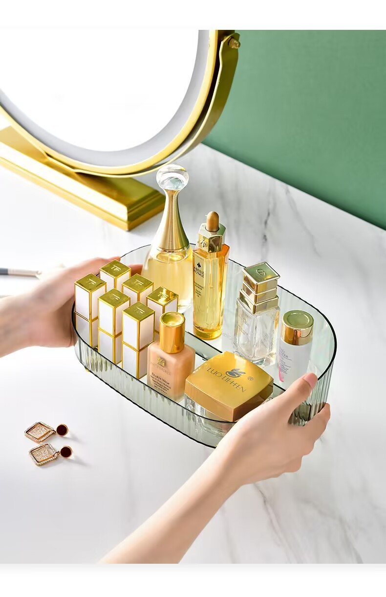 Light luxury desktop cosmetics storage box, dormitory skin care products shelf, dressing table organization box, lipstick and accessory storage pic 14