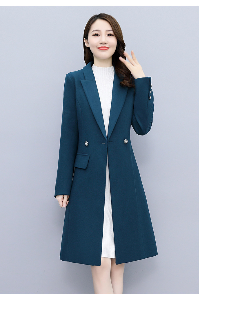 High-end woolen coat for women, mid-length, 2021 autumn/winter new style, fashionable and elegant, a slimming and form-fitting woolen coat for socialite pic 25