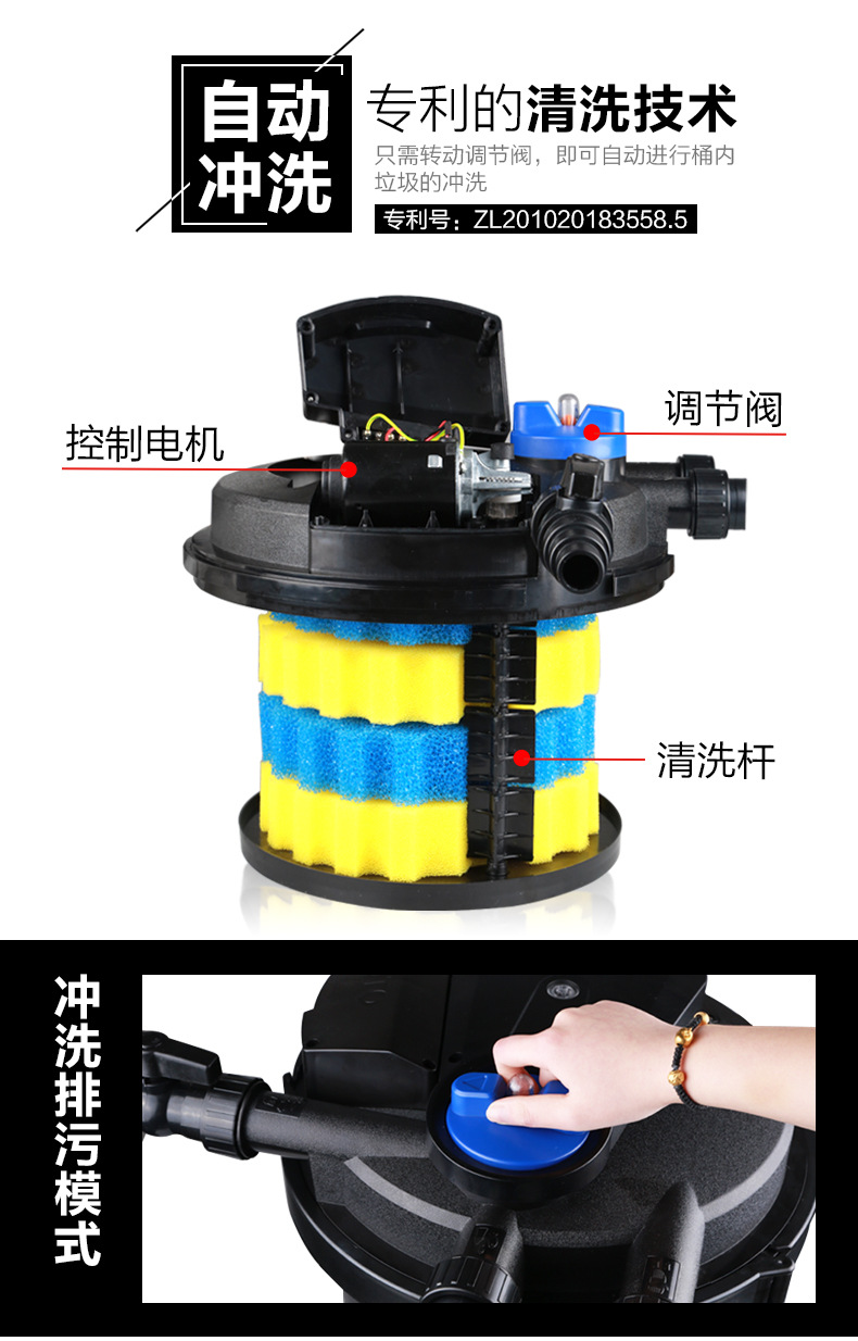Sensun fish tank CPF series filter bucket external filtration system for fish ponds, filter bucket water tanks for external fish farming pic 10