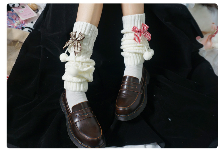 Original cute rabbit ears, fluffy hosiery, soft girl lolita, Japanese jk fur ball bow leg covers, elephant socks pic 8