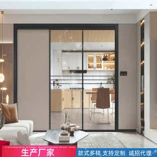 Supplying narrow-frame aluminum alloy swing doors in stock, kitchen glass, bathroom doors, bedroom, toilet doors, and bathroom doors factory pic 12
