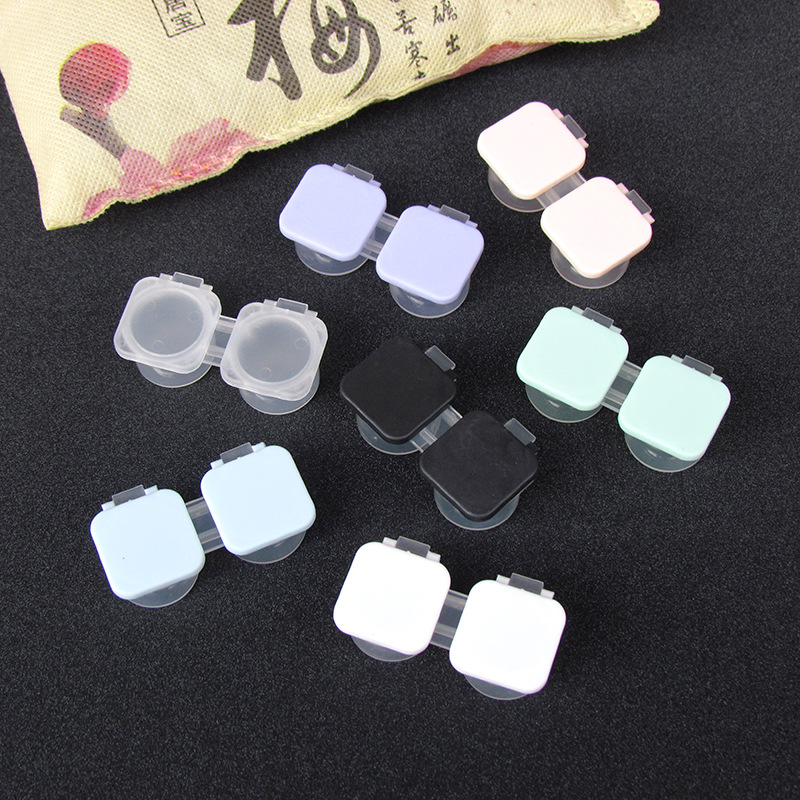 Portable dual-box flip contact lens case, independent press dual-box, convenient to use, three colors available, specially for foreign trade pic 23