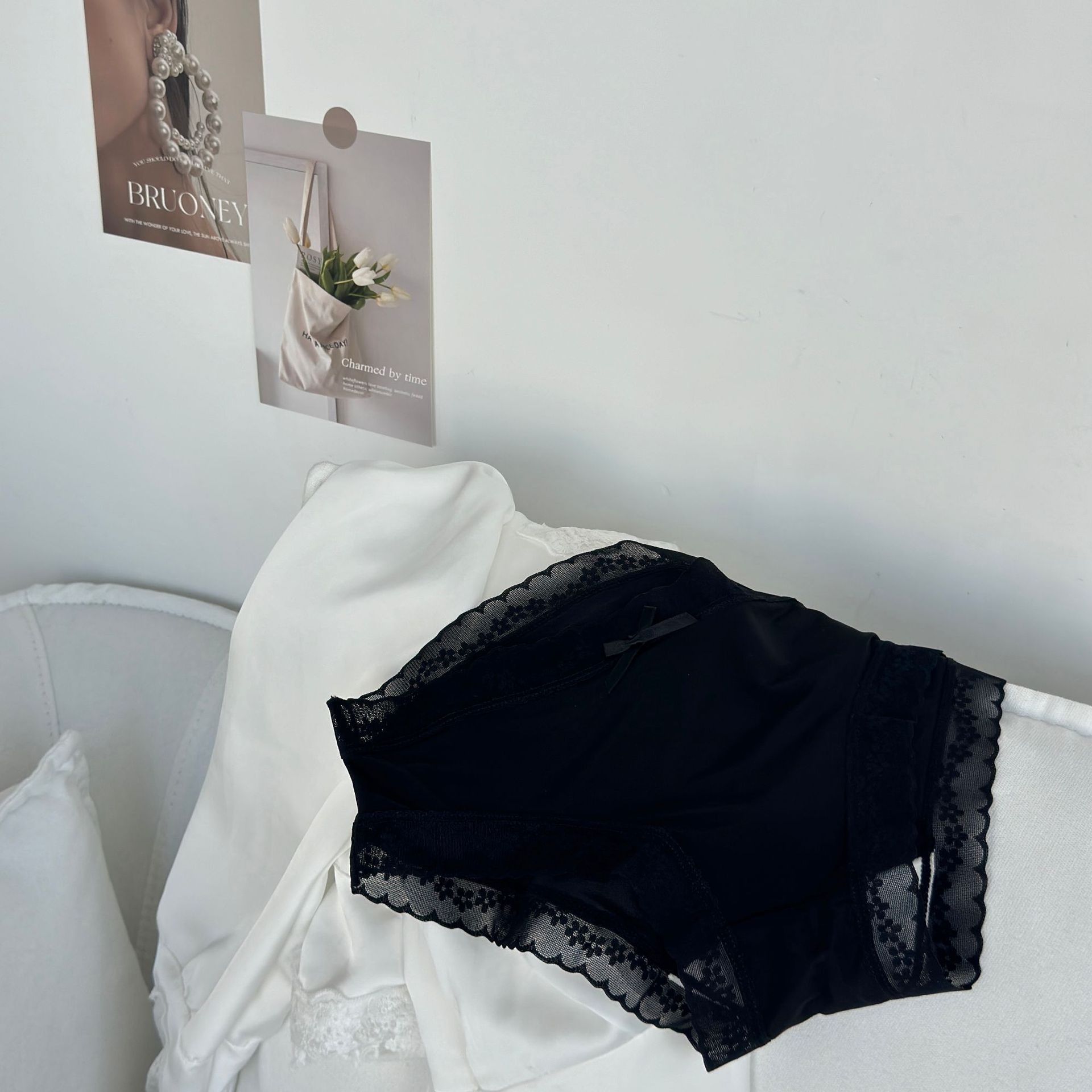 女生中腰冰丝内裤女蕾丝边纯棉全棉抗菌裆少女款大码无痕女士内裤详情13