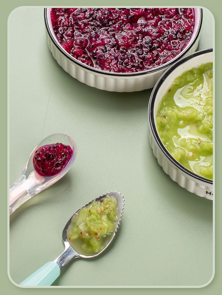 304不锈钢双头刮泥勺婴幼儿辅食喂养工具果泥勺儿童餐具两用软勺详情5