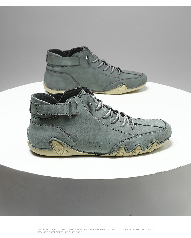 亚马逊热销马丁靴秋冬季跨境爆款高帮八爪鱼男鞋男士休闲短靴子详情35