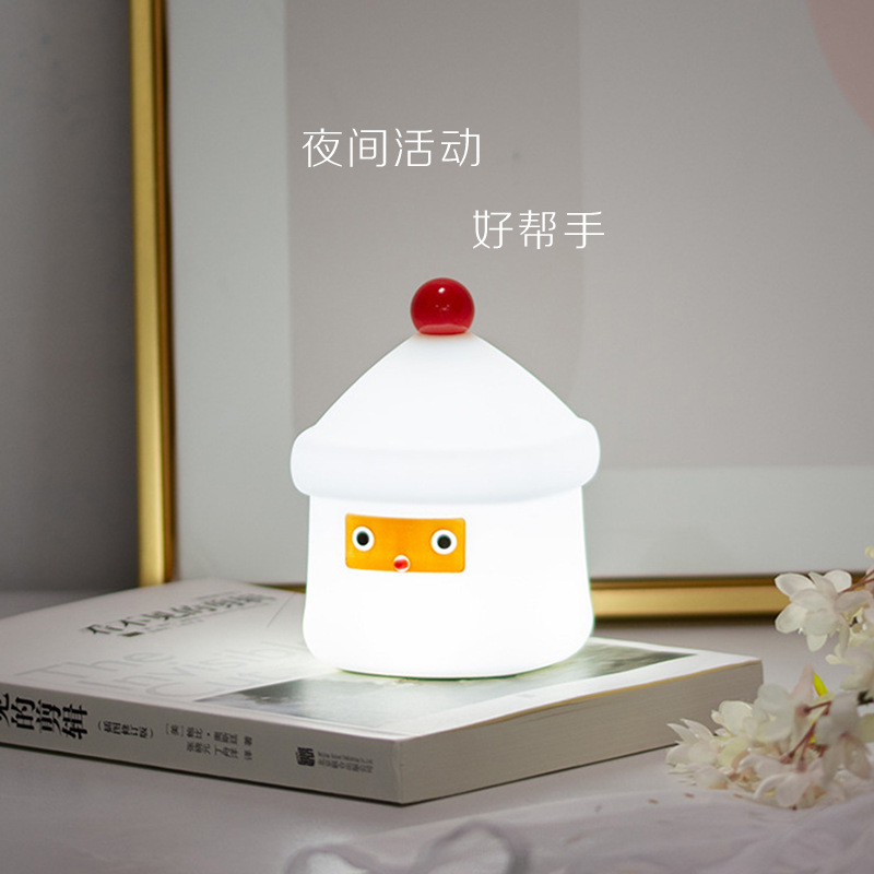 Cross-border bestsellers: Christmas house LED silicone night light, Christmas festival gift hand-held light, stepless variable light sleep companion light pic 3