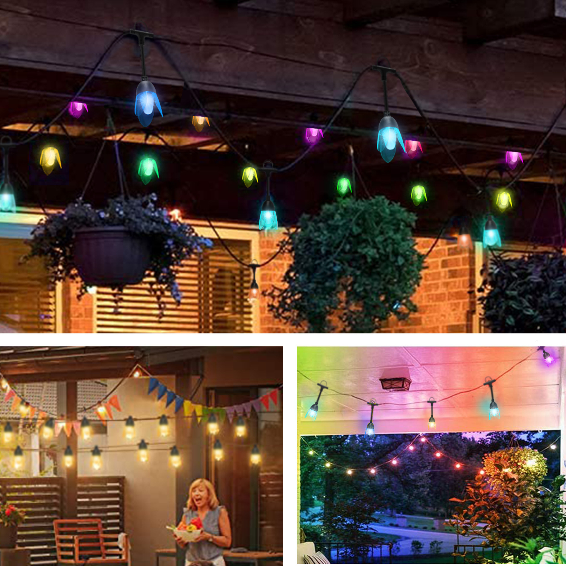 RGB color fantasma LED light string 5V control remoto APP de control de la decoración de las vacaciones de navidad LED light string gran cantidad de superior pic 7