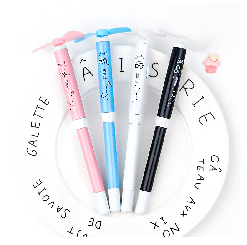 Creative shaped electric small fan constellation gel pen, black 0.5mm signature pen, student exam office pen pic 13