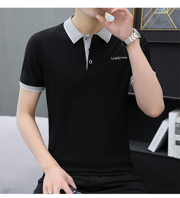 爆款纯棉短袖T恤男夏季新款翻领polo衫男士潮流详情22