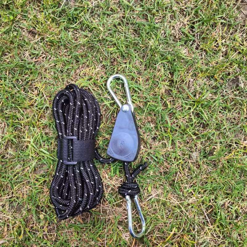 Outdoor pulley regulator, tent fixator, metal lifting pulley, reflective wind rope, thickened canopy umbrella rope manufacturer pic 3