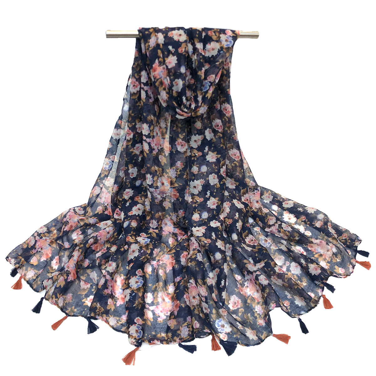 一件代发新款欧美春夏季时尚百搭印花流苏围巾 披肩 跨境专供 工厂批发详情13