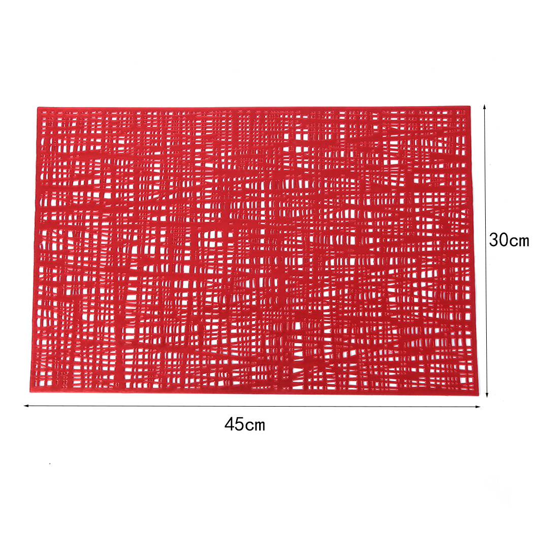 Cross-border hollowed-out pvc cookware and table MATS, hotel heat insulation, household Japanese-style solid-color plate MATS, coffee coasters wholesale pic 15