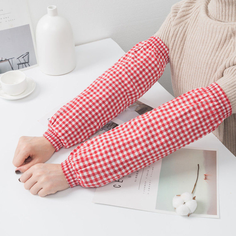 Extended sleeve sleeves for men and women with checkered patterns, office cleaning and anti-stain sleeves, warm sleeves for autumn and winter, kitchen and household chores sleeves pic 2